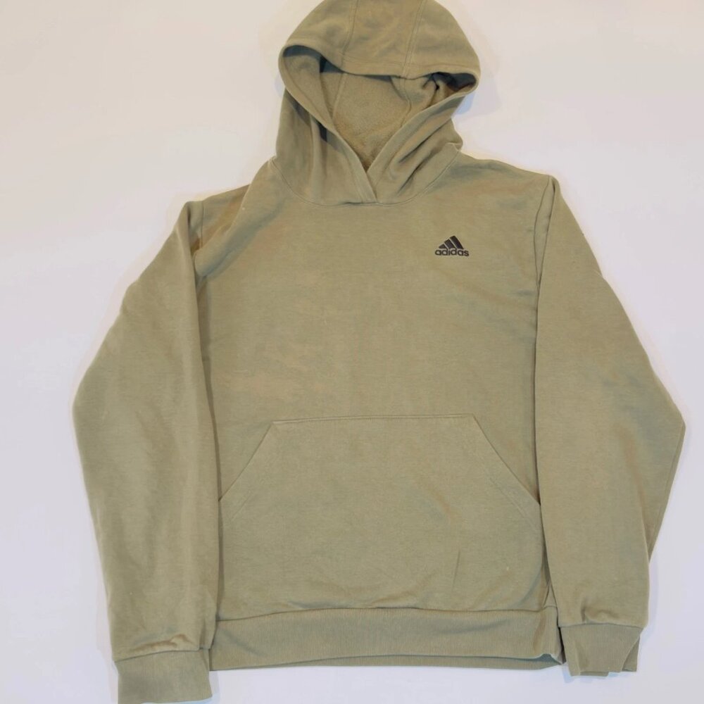 Adidas Men’s XL Army Green Hoodie Warm Fleece Pullover Sweatshirt Streetwear